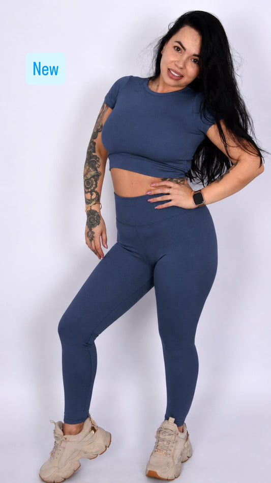 Ribbed Gym Set Blue