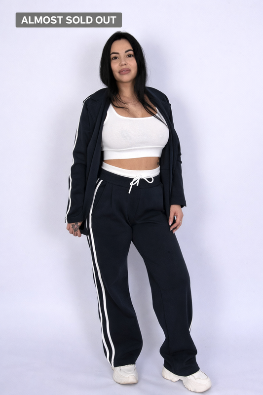 3 Teiliges Set Navy | Blazer & Flared Hose