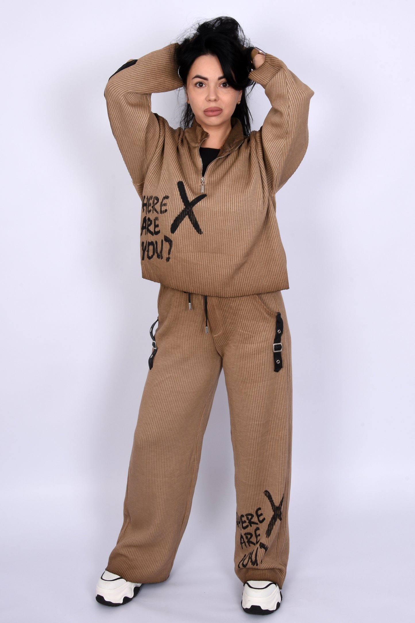 Oversize Ribbed Set-Baggy Street Style