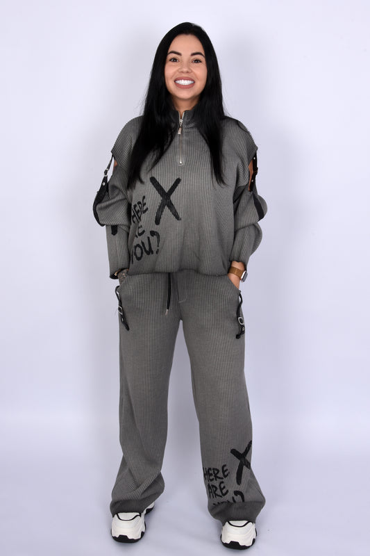 Oversize Ribbed Set-Baggy Street Style