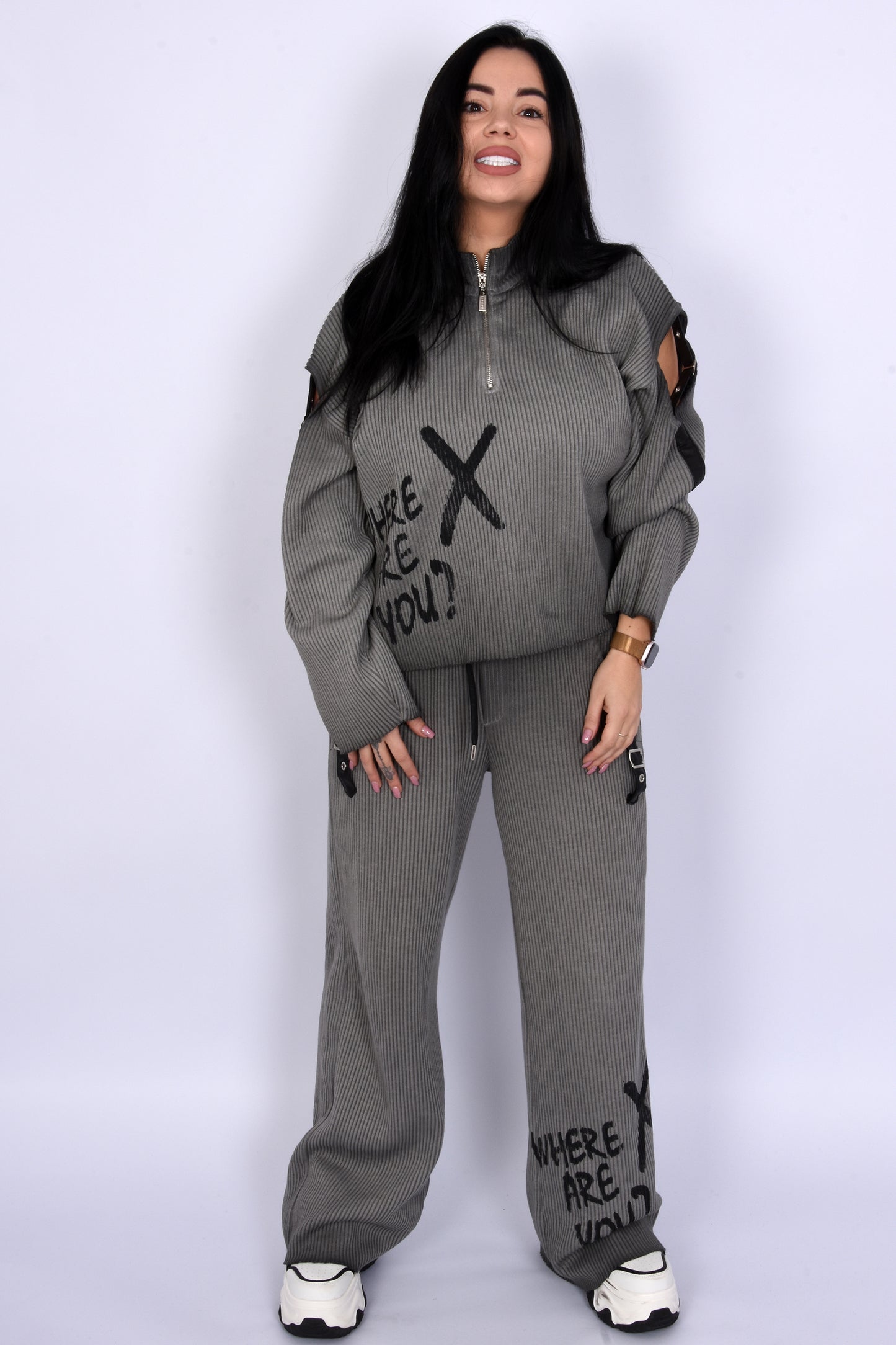 Oversize Ribbed Set-Baggy Street Style