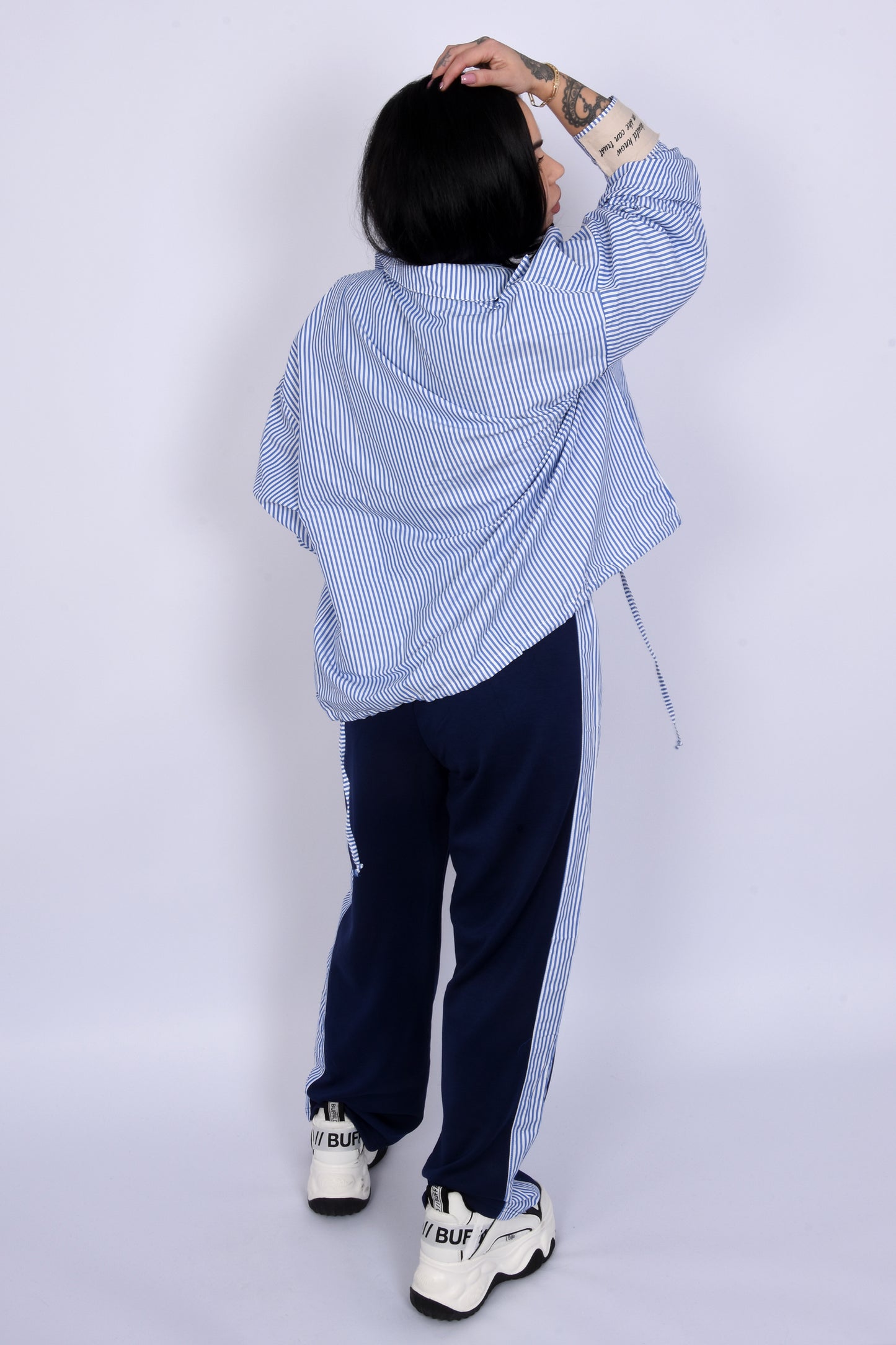 Stripe Lounge Set - Navy Blue