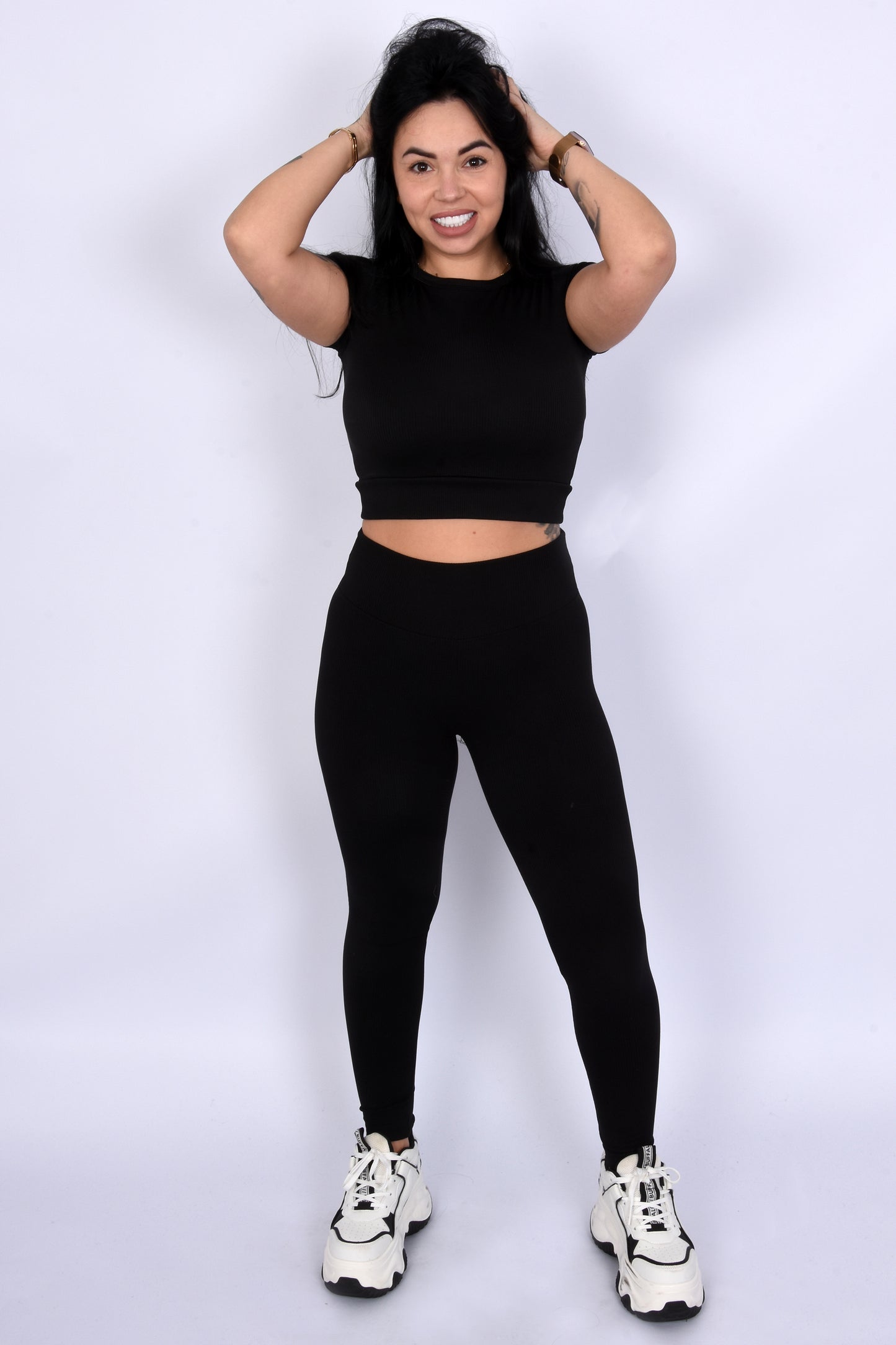 Ribbed Gym Set Black