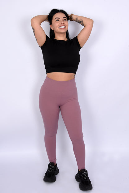Ribbed Gym Set Black&Pink