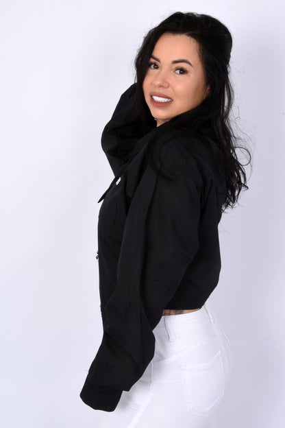 Tie Detail Cropped Shirt