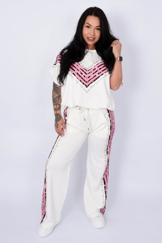 Pink Contrast Lounge Set